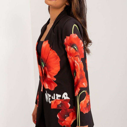 Italy Moda Floral Print Jacket For Women Casual Chic