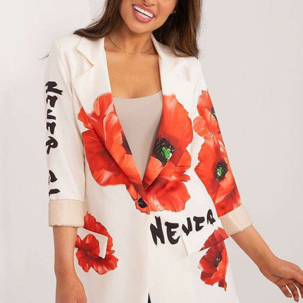 Italy Moda Floral Print Jacket For Women Casual Chic