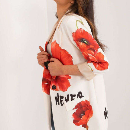 Italy Moda Floral Print Jacket For Women Casual Chic