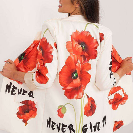 Italy Moda Floral Print Jacket For Women Casual Chic