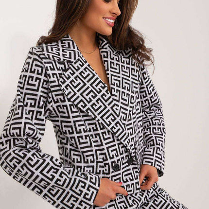 Sophisticated Cotton Blend Women's Double-Breasted Jacket