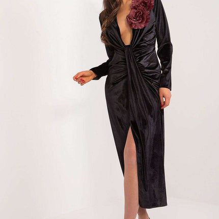 Velvet Blossom Evening Gown