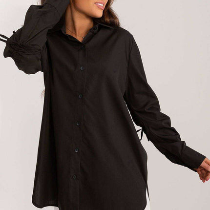 Chic Ribbed Cotton Long Sleeve Shirt