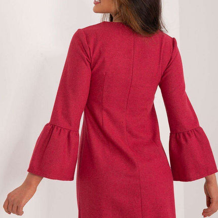 Chic Embroidered Floral Wool Blend Mini Dress