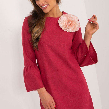 Chic Embroidered Floral Wool Blend Mini Dress