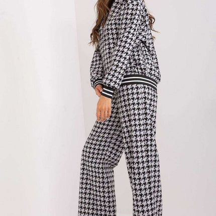 Stylish Zip-Up Sweatshirt and Flared Pants Set