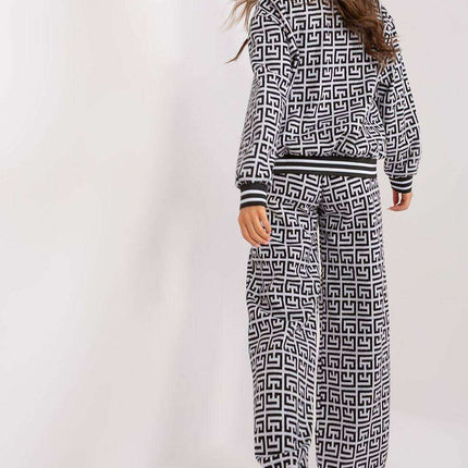 Stylish Zip-Up Sweatshirt and Flared Pants Set