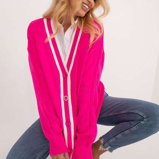 Vibrant Striped Knit Long Cardigan for Stylish Comfort