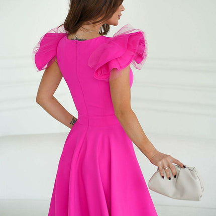 Elegant Off-Shoulder Cocktail Dress with Stylish Buffets