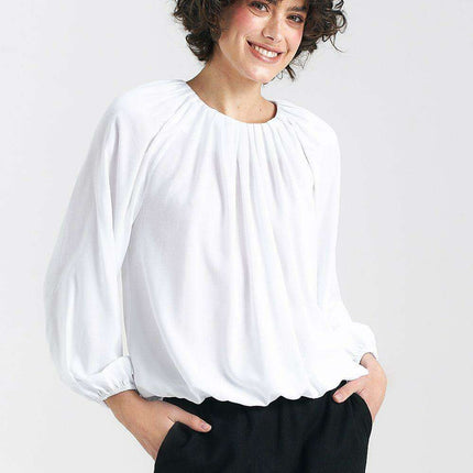 Summer Breeze Ecru Blouse Elegant Summer Essential European