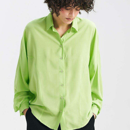 Lime Breeze Oversized Batwing Shirt Lightweight Comfort
