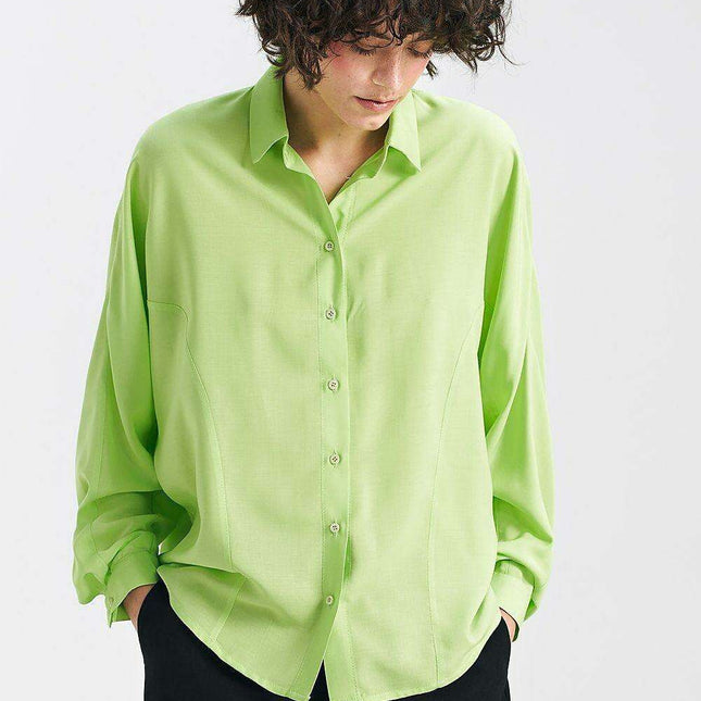 Lime Breeze Oversized Batwing Shirt Lightweight Comfort