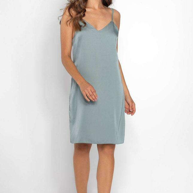 Chic Satin V-Neck Chemise Nightgown for Women