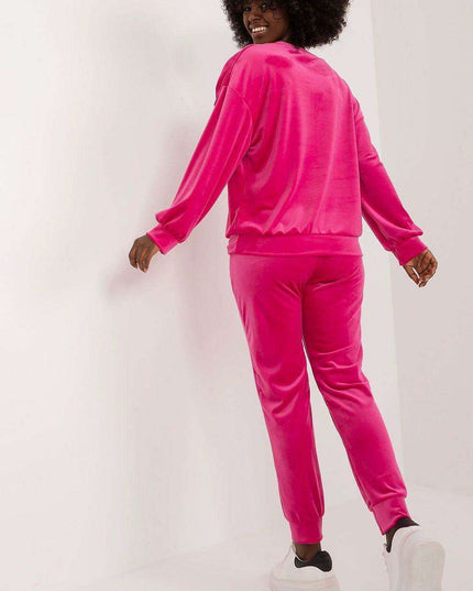 Elegant Bow Detail Velour Lounge Set Italy Moda Women