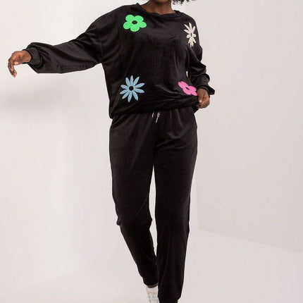 Elegant Floral Velour Lounge Set For Women Cozy Homewear