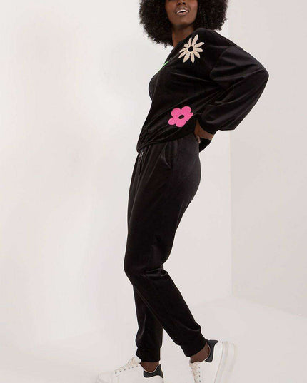 Elegant Floral Velour Lounge Set For Women Cozy Homewear