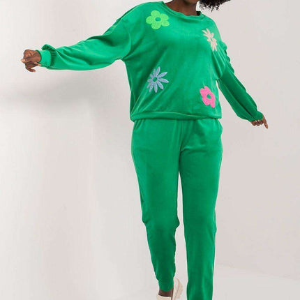 Elegant Floral Velour Lounge Set For Women Cozy Homewear