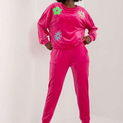 Elegant Floral Velour Lounge Set For Women Cozy Homewear