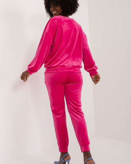 Elegant Floral Velour Lounge Set For Women Cozy Homewear