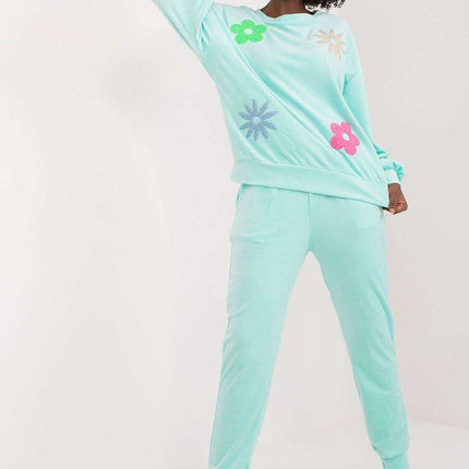 Elegant Floral Velour Lounge Set For Women Cozy Homewear