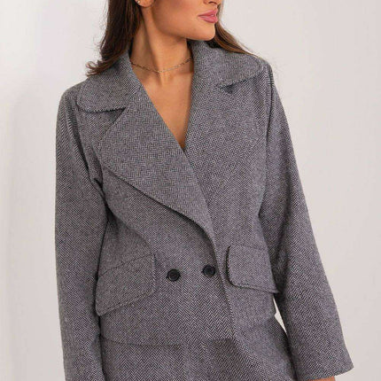 Sophisticated Cotton Blend Women's Double-Breasted Jacket
