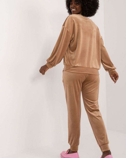 Elegant Floral Velour Lounge Set For Women Cozy Homewear