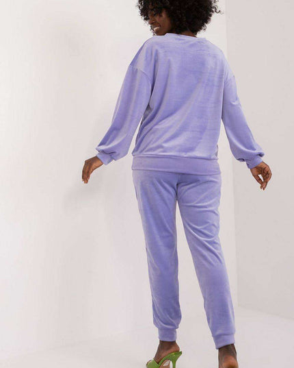 Elegant Floral Velour Lounge Set For Women Cozy Homewear