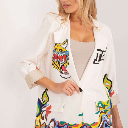 Italy Moda Floral Print Jacket For Women Casual Chic