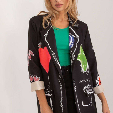 Italy Moda Floral Print Jacket For Women Casual Chic