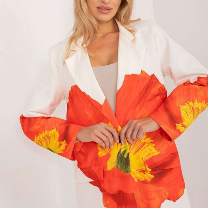 Italy Moda Floral Print Jacket For Women Casual Chic