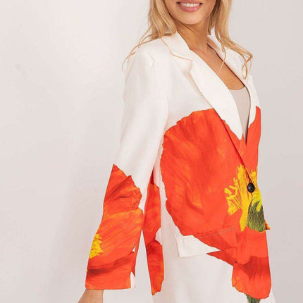 Italy Moda Floral Print Jacket For Women Casual Chic