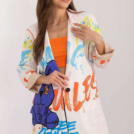 Italy Moda Floral Print Jacket For Women Casual Chic