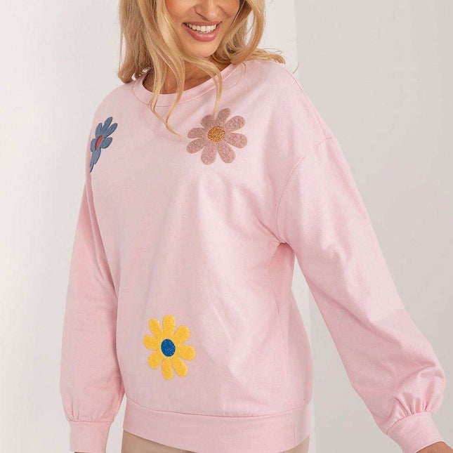 Blooming Cotton Sweatshirt For Women Cozy Breathable Casual