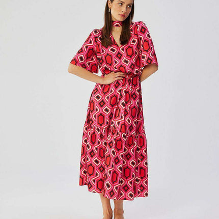 Elegant Floral Print Belted Maxi Dress for Effortless Chic