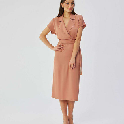 Elegant Midi Dress with Airy Kimono Sleeves - Made in Europe