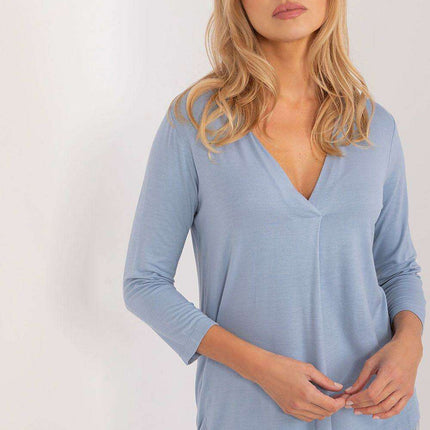Eco-Conscious Viscose Heart Neck Blouse for Everyday Elegance