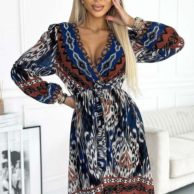 Elegant Indian Chiffon Dress with Trendy Belt from Europe