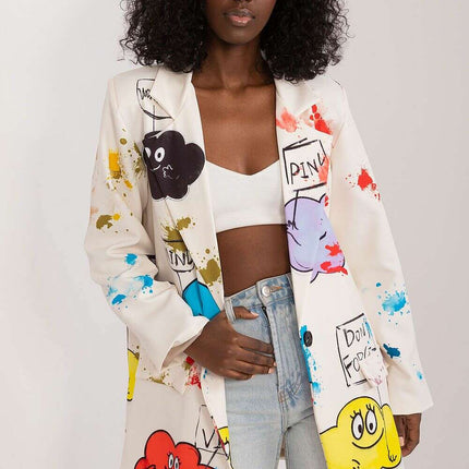 Italy Moda Floral Print Jacket For Women Casual Chic