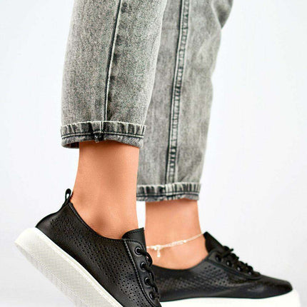 Eco-Friendly White Leather Sneakers with Platform