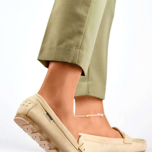 Beige Eco Leather Moccasins - Casual Luxury for the Modern Woman