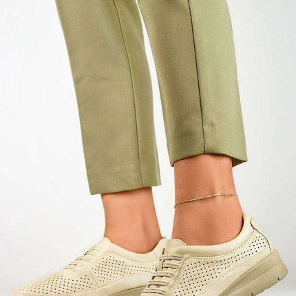 Elegant Eco-Friendly Beige Mocassin Half-Boots