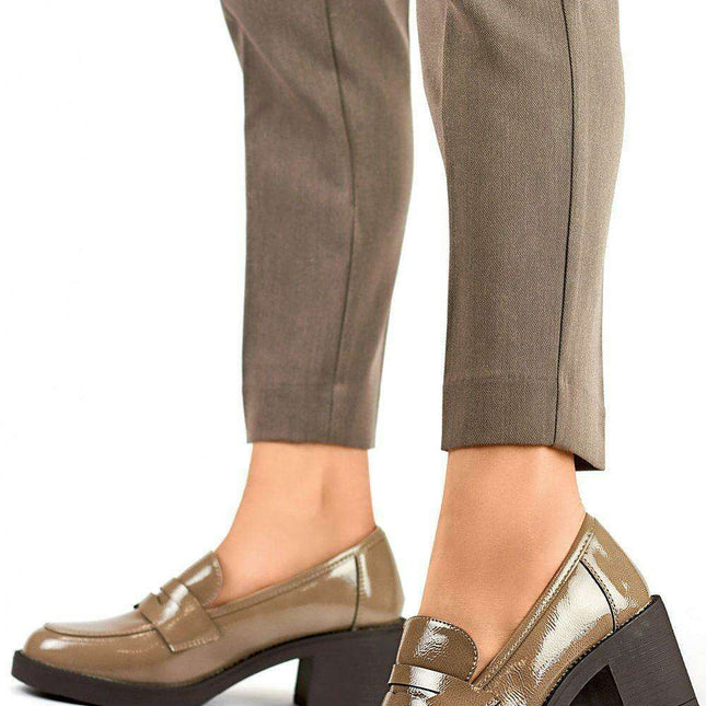 Sophisticated Beige and Brown Stiletto Pumps with Sustainable Leather