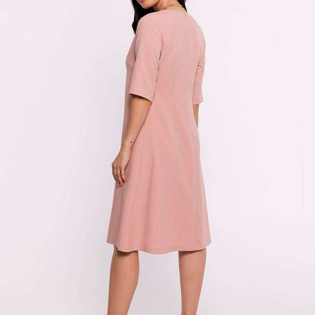 Chic Trapezoid Summer Dress with Back Zipper