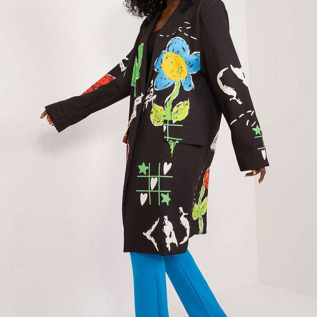 Vibrant Italian Style Womens Printed Blazer Colorful