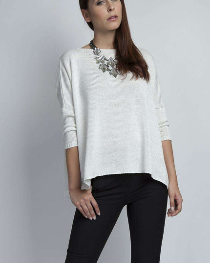 Luxurious Metallic Oversized Knit Sweater MKM