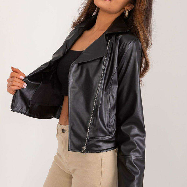 Eco-Conscious Fashion Zippered Jacket with Stylish Lapels and Practical Pockets