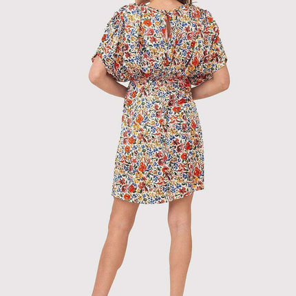 Summer Breeze Floral Mini Dress with Stretchy Waistband