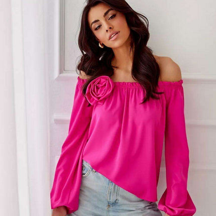 Rosie Satin Blouse with Spanish Flair