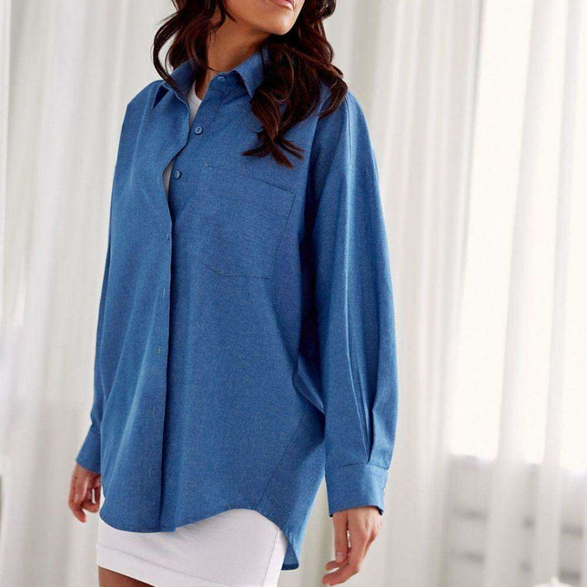 Chic Oversized Button-Up Blouse from Roco Fashion