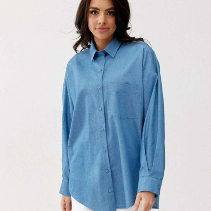 Chic Oversized Button-Up Blouse from Roco Fashion